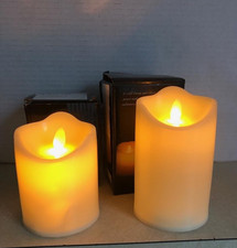 Lot of 2 Flameless LED Candles - Lifelike Swing Flame Realistic Flickering NEW