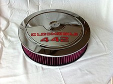Chrome Air Cleaner Washable Filter 14x3 Oldsmobile 442 Quadrajet Carburetor New