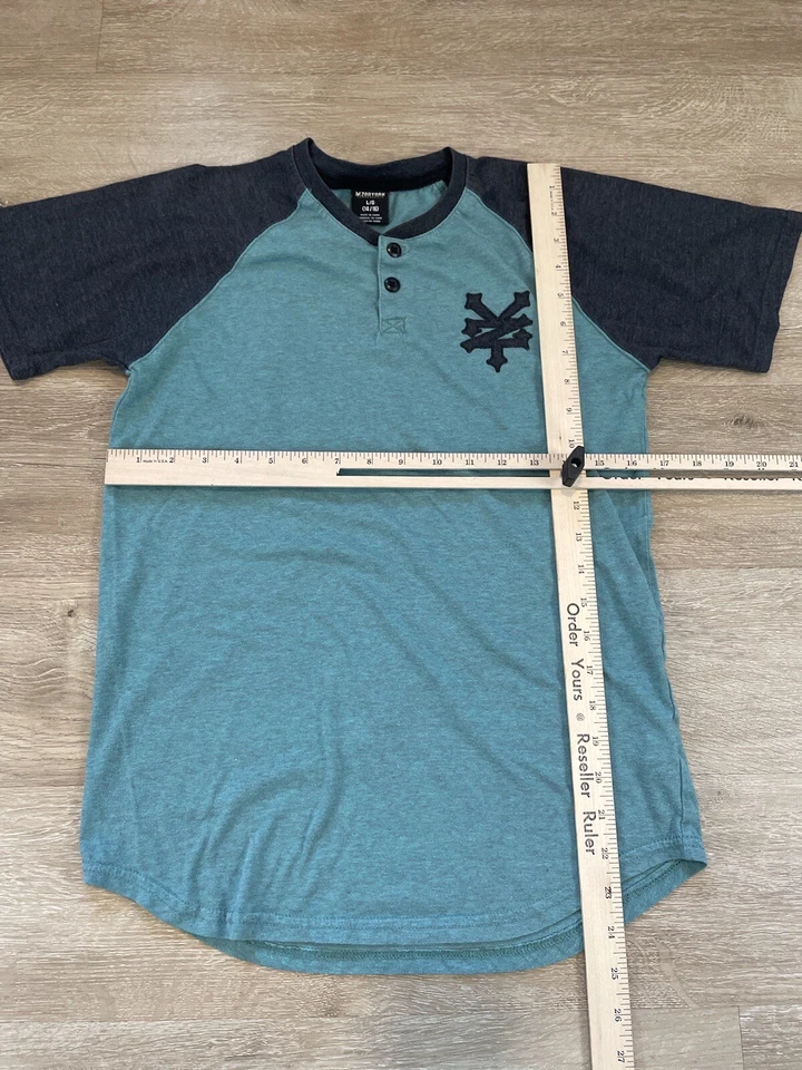 YOUTH Zoo York Niños Jóvenes Talla L 14/16 Verde Negro Pullover Camisa Cuello Redondo Foto 4 de 4