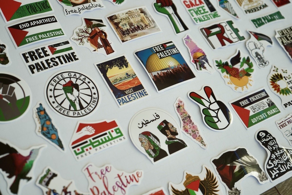 110 Pcs Free Palestine Stickers Waterproof PVC Colo Produktbild-Vorschau 3