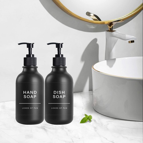 Dispenser sapone 500 ml 12 etichette lozione gel flacone shampoo contenitore vassoio - Foto 13 di 18