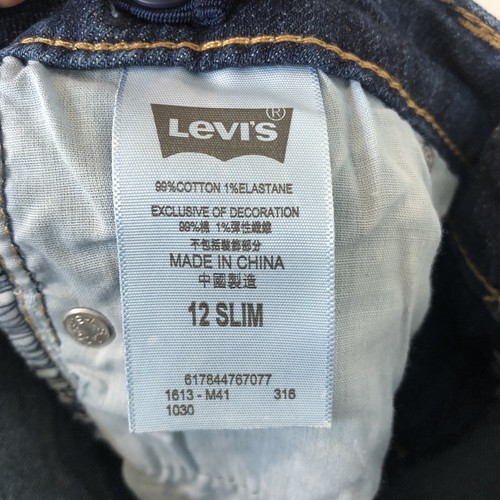 Levi's NWT Girls' 711 Skinny Slim Adjustable Waist Stretch Jeans Size 12 Slim - Picture 11 of 12
