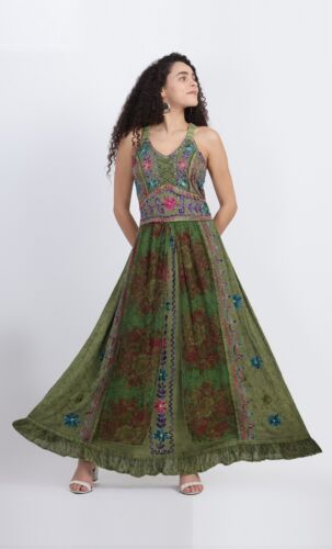Plus Size Maxi Dress Medieval Hippie Renaissance Bohemian Embroidered 18 20 22 - Picture 4 of 64