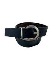 Vintage genuine Calvin Klein black brown leather belt medium unisex reversible