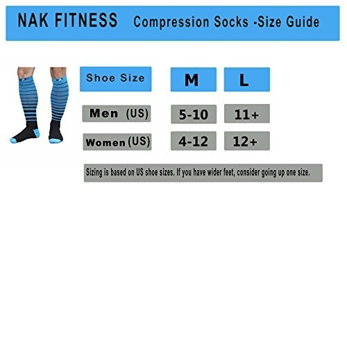 NAK Fitness Graduated Compression Socks Best for Running, Nurses - Size Medium - Picture 4 of 8