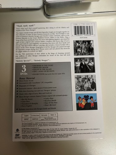 The Three Stooges 75th Anniversary Edition 3 DISC SET COLLECTORS TIN w/ Booklet. - Picture 8 of 11