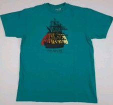 Vintage 80s Long Island New York Ship Print T Shirt Vtg Hanes USA Made NYC Art