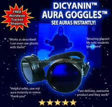 OFFICIAL DICYANIN AURA GOGGLES ghost psychic hunting wicca crystal reading emf
