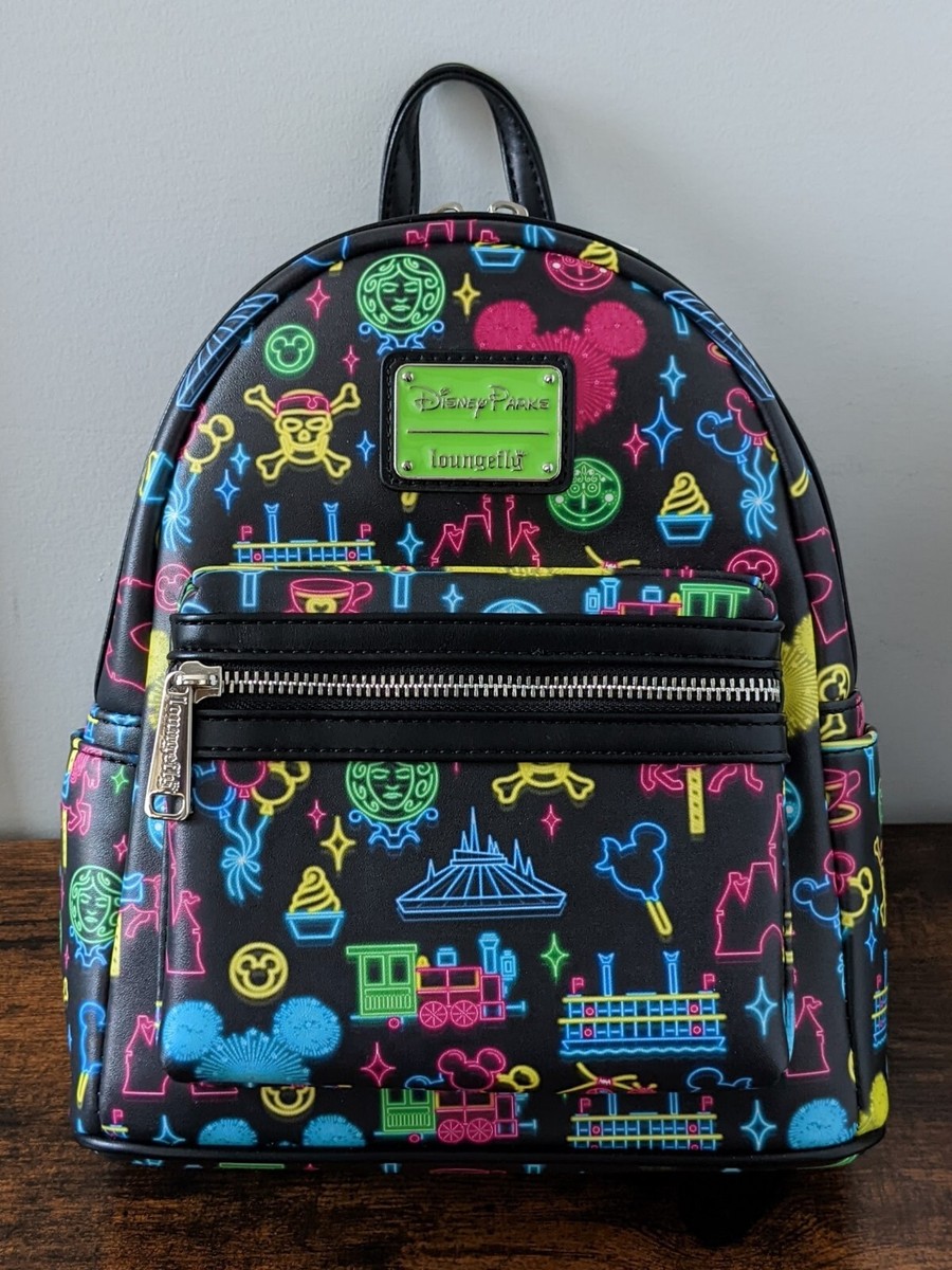 Disney Parks Neon Icons Loungefly Mini Backpack Loungefly Disney Parks Neon Icons Mini Backpack New With  main image 2