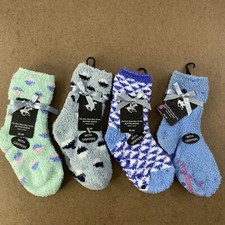 Lot of 4 Beverly Hills Polo Club Kid's Shoe Size 10-4.5 Multicolor Butter Socks
