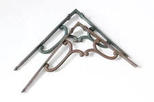 antique brass shelf high tank supports | vtg deco victorian shelf old brass