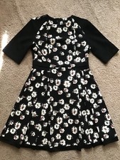 ZARA black/white multicolor floral pleated women’s dress size L