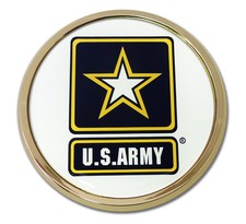 army white seal military logo chrome auto car emblem usa made