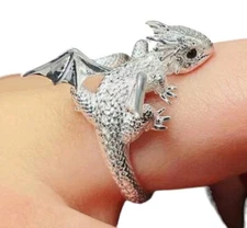 NEW Adjustable Baby Dragon Ring Jewelry Fashion Silver Tone Dragon Lovers Cute