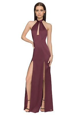 Aloua London Womens Evening Berry Long Ball Gown Prom Dress Designer UK  Size 10 | eBay