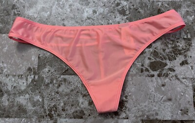 NWT VICTORIA'S SECRET SMALL PINK SATIN SMOOTH STRAPPY BACK RARE V STRING PANTIES