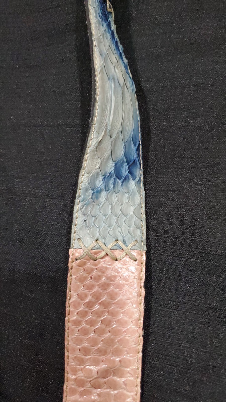 genuine python skin belt multi color bintage belt… - image 6