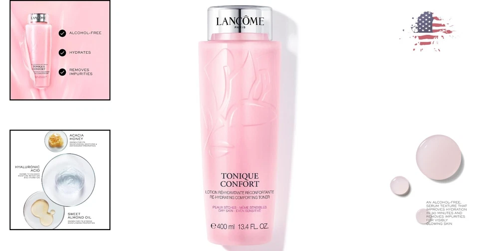 Tónico facial hidratante orgánico con ácido hialurónico y miel de acacia - 0,01 oz Foto 2 de 4