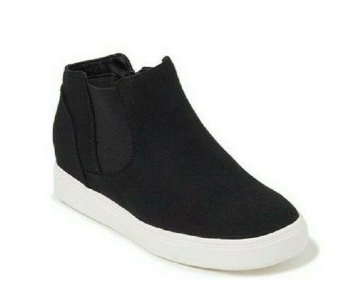 black sneaker wedge bootie