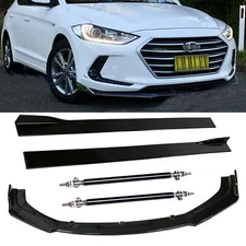 For Hyundai Elantra Front Bumper Lip Splitter Spoiler Glossy Black Body Kit