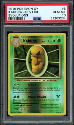 2016 Pokemon XY Evolutions Reverse Foil Holo Kakuna #6 Rare Art