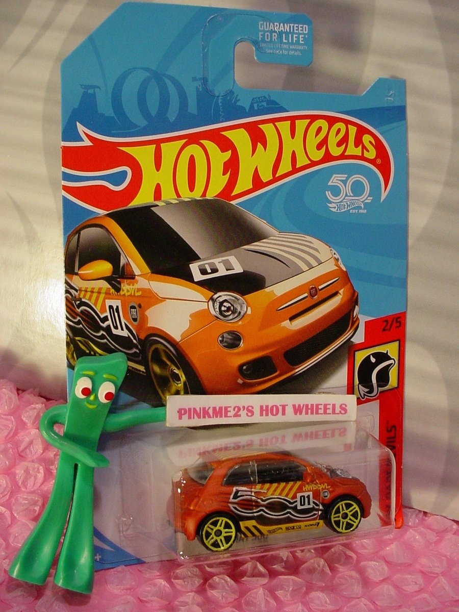 ミニカー FIAT 500 HW DAREDEVILS 11 Hot Wheels HW Daredevils Fiat 500 2/5 BLUE 50th Year Model