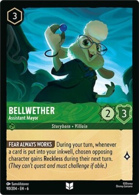 Lorcana Bellwether - Assistant Mayor 90/204 Uncommon Normal Azurite Sea NM MLC