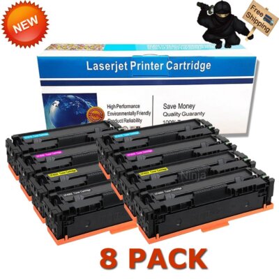 8 Pack CF400X 201X Toner for HP Color Laserjet Pro MFP M252dw M252n M277 M277dw