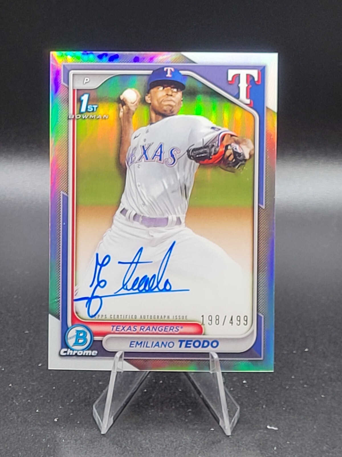 2024 1st Bowman Chrome Prospect Emiliano Teodo #CPA-ETE Refractor /499 (AU, RC)