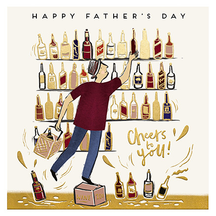 Funny Cheers To You Happy Fathers Day Card - Paperlink Humour Greeting Card