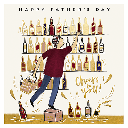 Funny Cheers To You Happy Fathers Day Card - Paperlink Humour Greeting Card