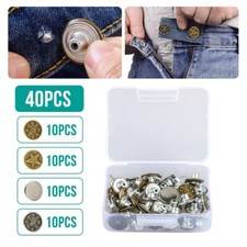Jeans 40 Sets Metal Tack Buttons Replacement Kit Repair For Sewing Pants B230