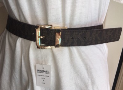MICHAEL KORS Brown Reversible Genuine Leather Pin Stud Belt--NWT--S Michael Kors - Brandclub - Michael Kors Signature Logo  main image 2