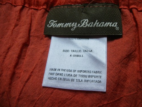 NWT TOMMY BAHAMA Womens 3 Tier Short Skirt Mandarin Orange Crinkle Cotton Sz X-S - Picture 9 of 9
