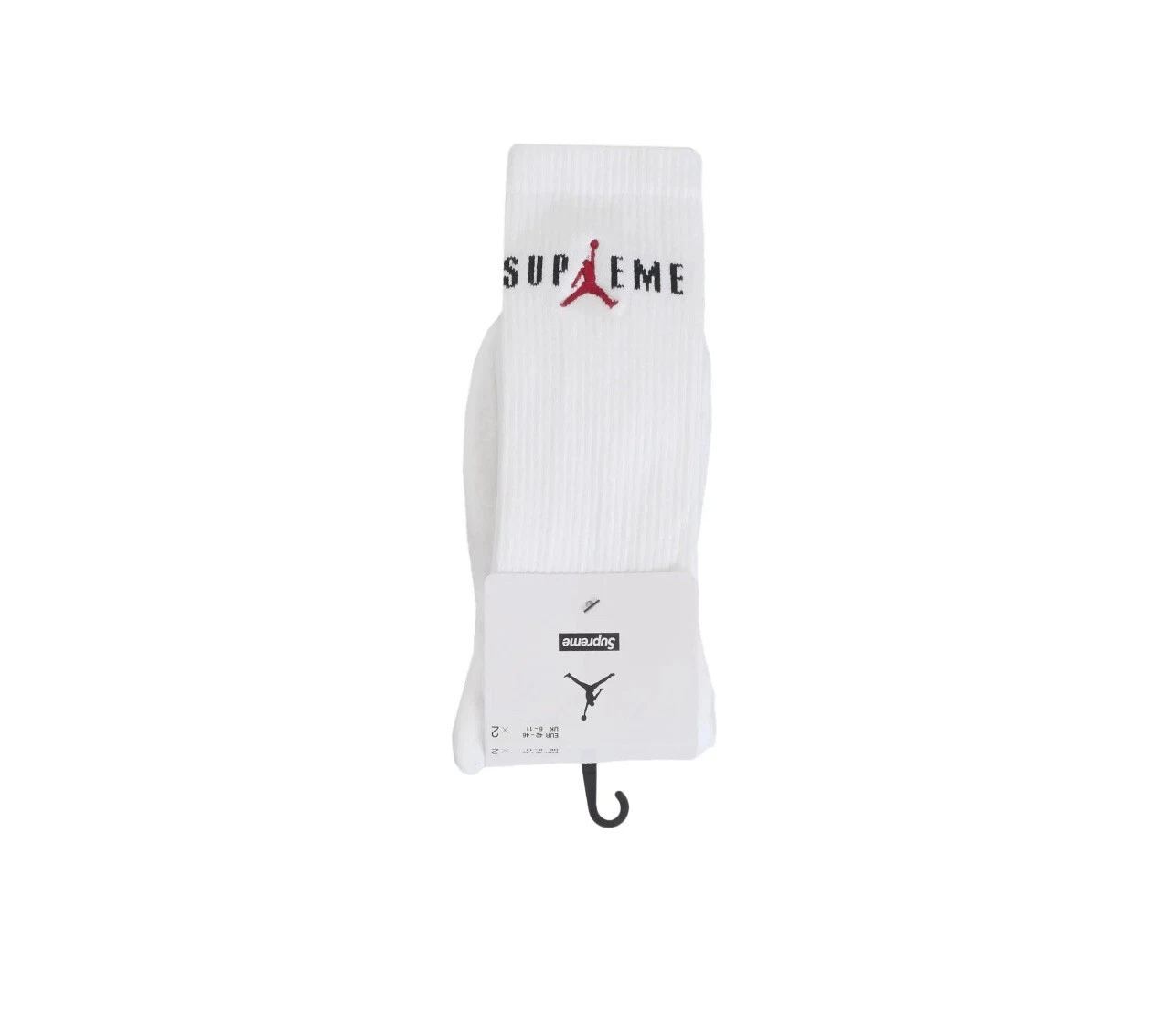 Lot de 2 chaussettes Supreme Jordan Crew blanches taille : Medium