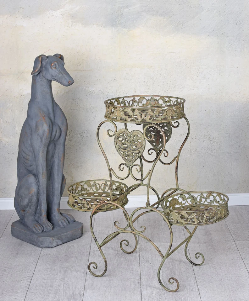 3Stufen Blumenständer Metall Pflanzentreppe Landhausstil Blumenregal Pflanzregal - Bild 2 von 4