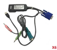 Lot of 6 Avocent AMIQDM-USB KVM Audio Serial USB Extender Cable 500-164-501