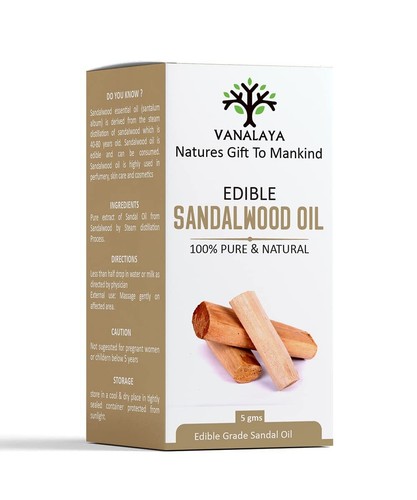 Vanalaya 100% Pure Edible Sandalwood Oil 5gm - Picture 2 of 6