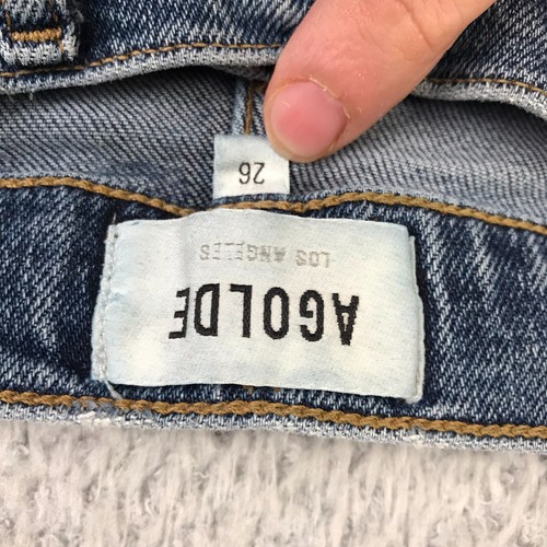 AGOLDE Toni Jeans Womens 26 (27x26) Blue Mid Rise Slim Straight Ankle Stretch - Picture 4 of 12