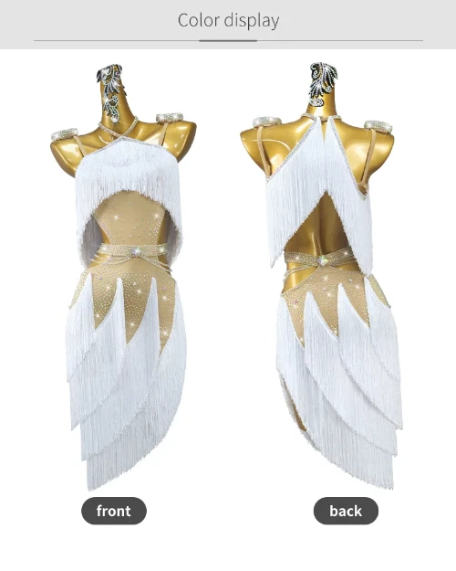 VETEMENTS Costume abito da ballo latino donna sala da ballo samba vestiti pratica indossare gonna