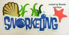 SNORKELING fish SPORT title paper piecing for Premade Scrapbook Pages by Rhonda