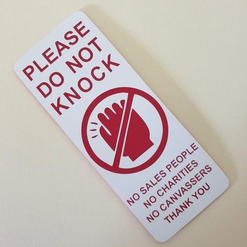 Please Do Not Knock Sign Plaque No Sales People No Charities No Canvassers - Picture 62 of 124