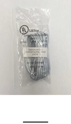 14ft Telephone Line Cord Cable Wire 6P4C RJ11 DSL Modem Fax Phone to Wall Silver