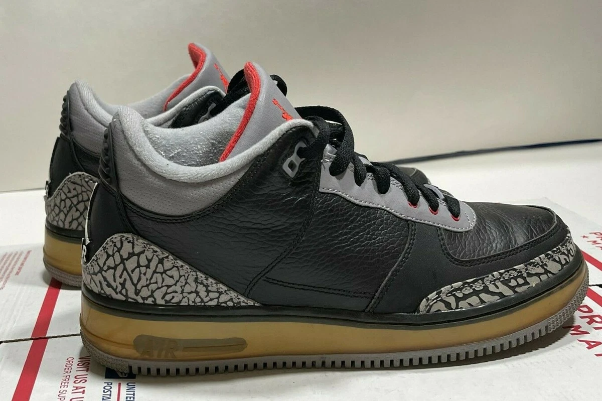 Air Jordan 3 AJF 3 Black Cement 323626-061 BLACK/CEMENT GREY WHITE