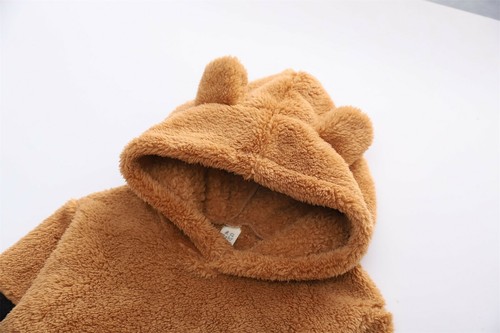 Kids Baby Girl Boy Fleece Thick Warm Teddy Bear Hooded Pullover Tops Sweatshirts - Picture 11 of 16
