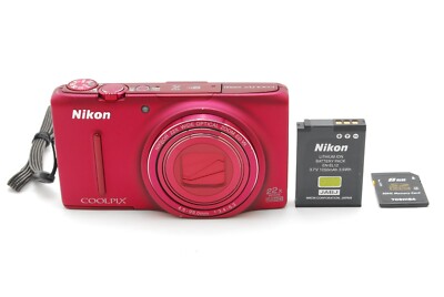 NEAR MINT] Nikon Coolpix S9500 Red 18.1MP Digital Camera