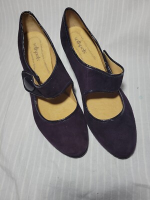  Softspots Studio Shoes Women's 10m Plum Suede Mary Jane Pumps 