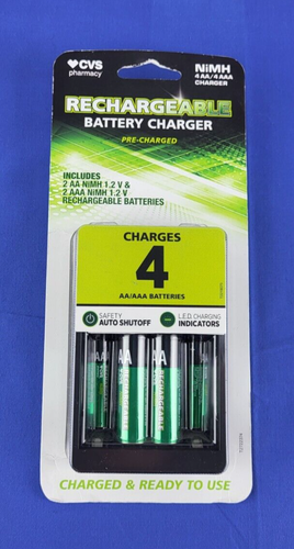 CVS Pharmacy Rechargeable Batteries & Battery Charger - 2AA & AAA NiMH ...