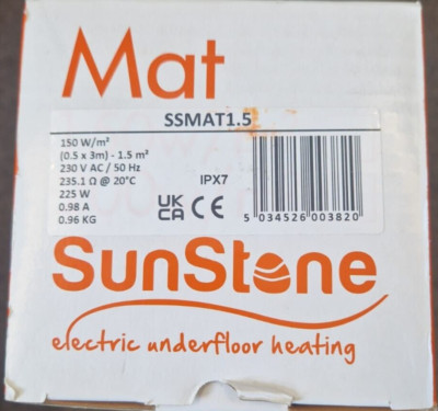 WARMUP SSMAT1.5 SUNSTONE ELEKTRISCHE FUSSBODENHEIZMATTE