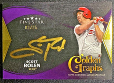 SCOTT ROLEN 2024 Topps Five Star Golden Graphs Purple Autograph 03/25